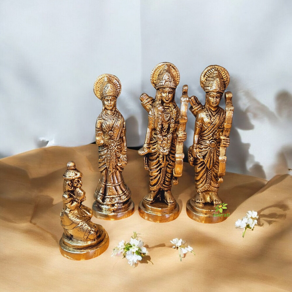 Indian Handicrafts Export Brass Deities Ram Darbar Comprises of Lord Ram, Maa Sita, Laxman and Lord Hanuman