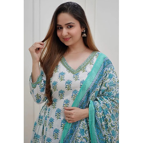 Pure Cotton Patiala Kurti Set For Women