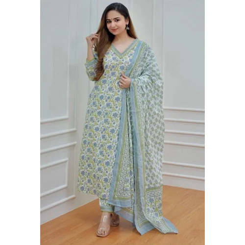 White Printed Viscose Rayon Kurta And Pant Set