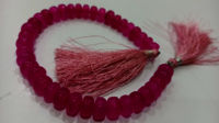 Natural Hot Pink chalcedony Rondelle Plain 8mm Beads strand 8 Inches Long