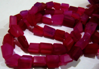 Natural Hot Pink Chalcedony Nugget Shape 10mm To 12mm Beads Strand 8''Long