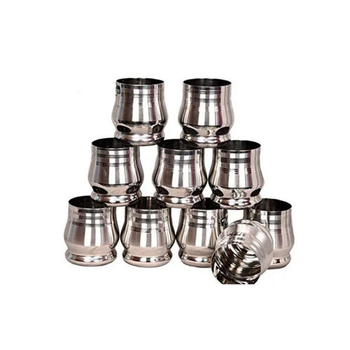 Silver 300 Ml Stainless Steel Serving Glass