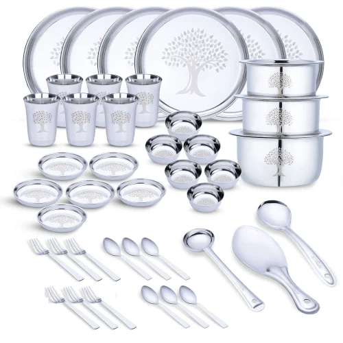 Stainless Steel Dinner Set 45 टुकड़ाs