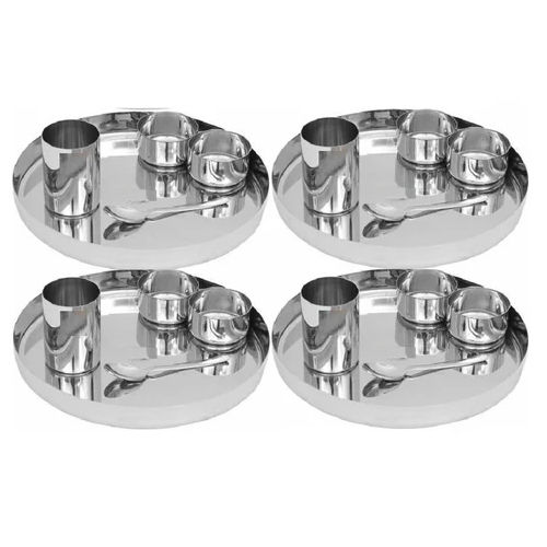 Plain Pattern Stainless Steel Dinner Set