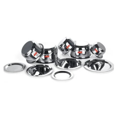 Glossy Finish Stainless Steel Tope Set - Color: Silver