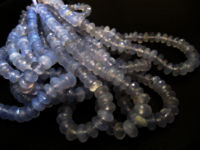 Natural Chalcedony Lavender Rondelle Faceted 8mm Beads Strand 8 Inches Long