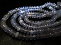 Natural Chalcedony Lavender Rondelle Faceted 8mm Beads Strand 8 Inches Long