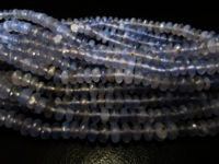 Natural Chalcedony Lavender Rondelle Faceted 8mm Beads Strand 8 Inches Long