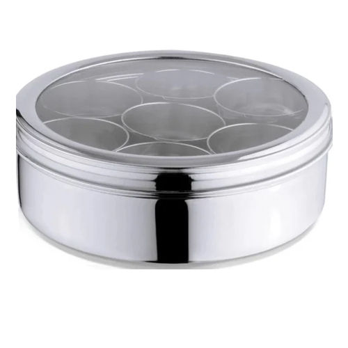 Silver 1 Litre Stainless Steel Masala Box