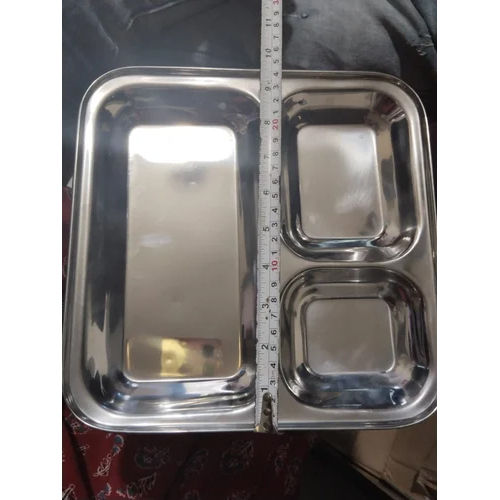 Silver Stainless Steel Plain Dinner Plate