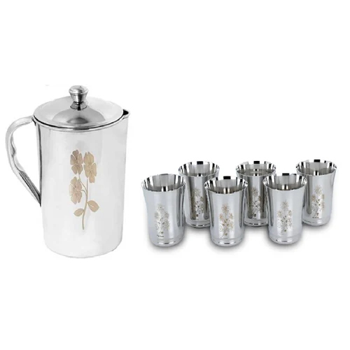 Stainless Steel Water Jug With Glass