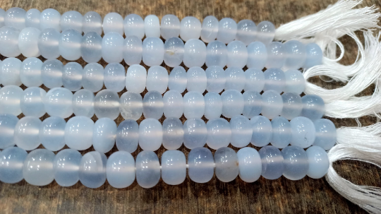 Natural Lavender chalcedony Rondelle Plain 9mm Sold Per Strand 8''Long