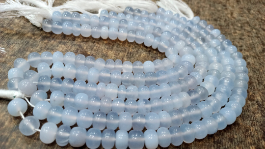 Natural Lavender chalcedony Rondelle Plain 9mm Sold Per Strand 8''Long