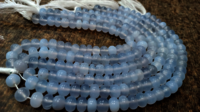 Natural Lavender chalcedony Rondelle Plain 9mm Sold Per Strand 8''Long