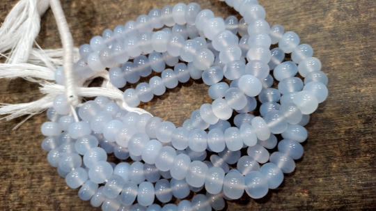 Natural Lavender chalcedony Rondelle Plain 9mm Sold Per Strand 8''Long