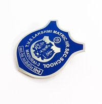 Badge Shape Lapel Pin - Color: Blue