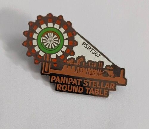 Custom round table lapel pin