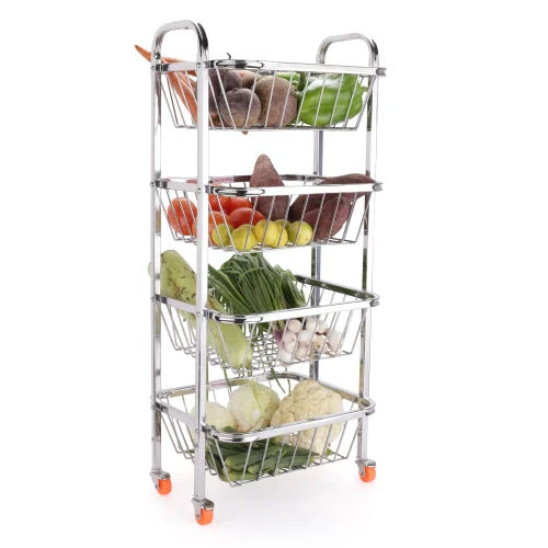 Stainless Steel 4 Shelves Kitchen Trolley Application: Store Vegetables