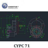 CHENYUE High Torque Worm Gearbox CYPC71 Input 14mm Output 14mm Non-integral Speed Ratio from 2:1 to 5:1 Free Maintenance