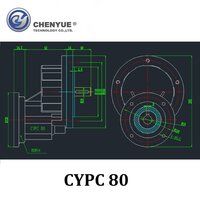 CHENYUE High Torque Big Output Hole Worm Gearbox CYPC80 Input19mm Output19mm Non-integral Speed Ratio from 2:1 to 5:1 Free Maintenance