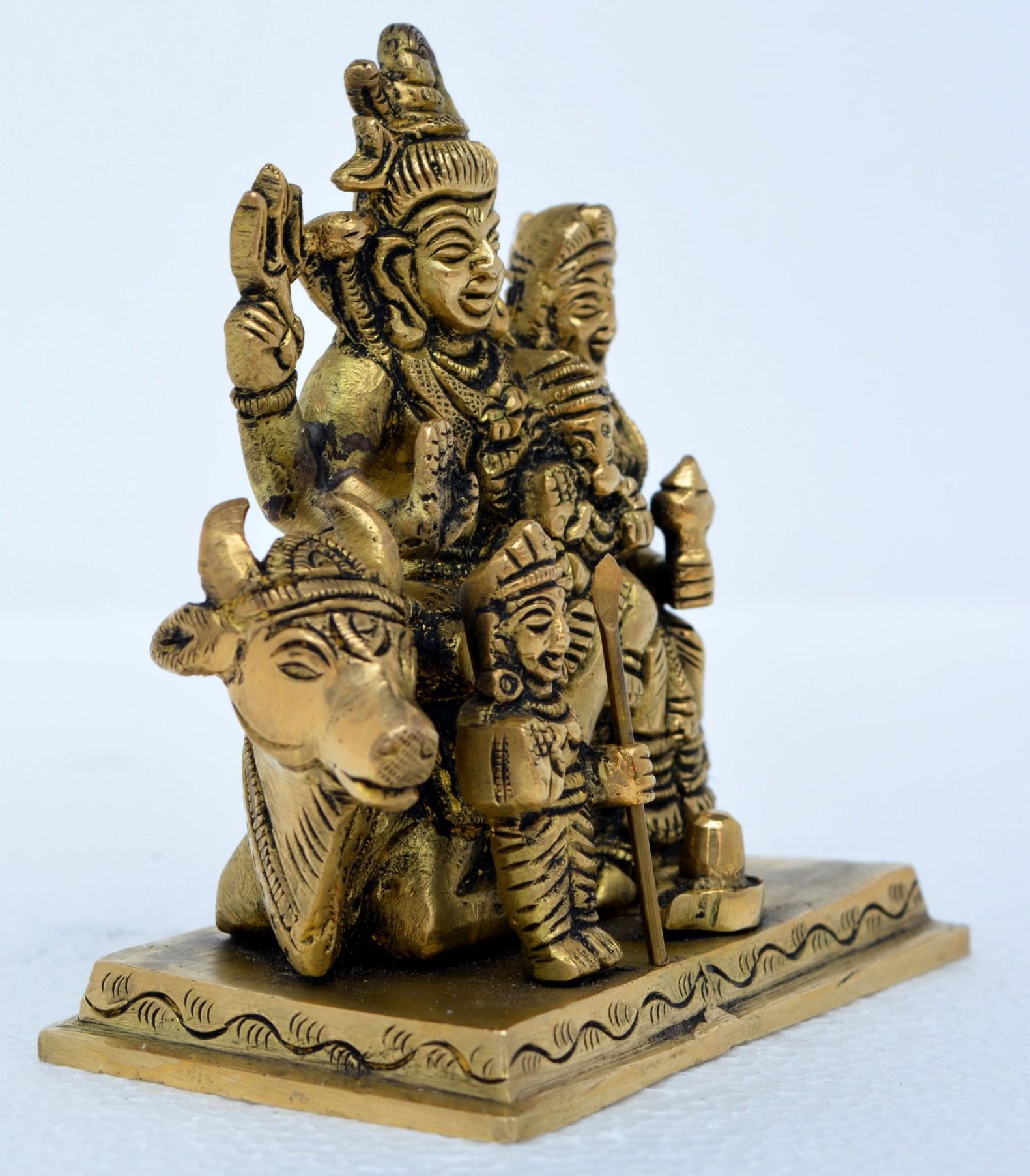 Shiva Parivaar - Shiva Family - Brass Statue - Pital Murti