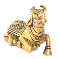 The Vehicle of Shiva - Brass Statue- Nandi Bull Sitting