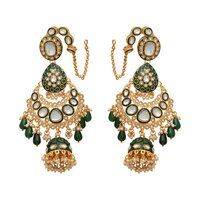 Gold plated Jodha Akbar Indian Style Kundan & Meena Work Beads Splendor Bridal Choker Set