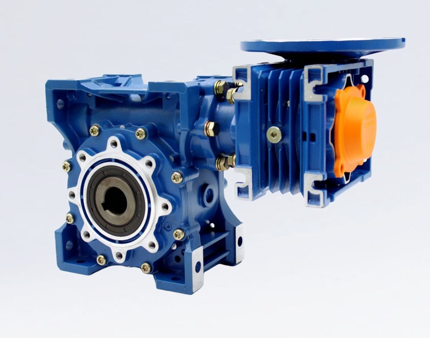 Blue Chenyue Double-Stage Worm Gear Reducer Cyrv50 + Cyrw75 Speed Ratio From 300:1To10000:1 Customizable