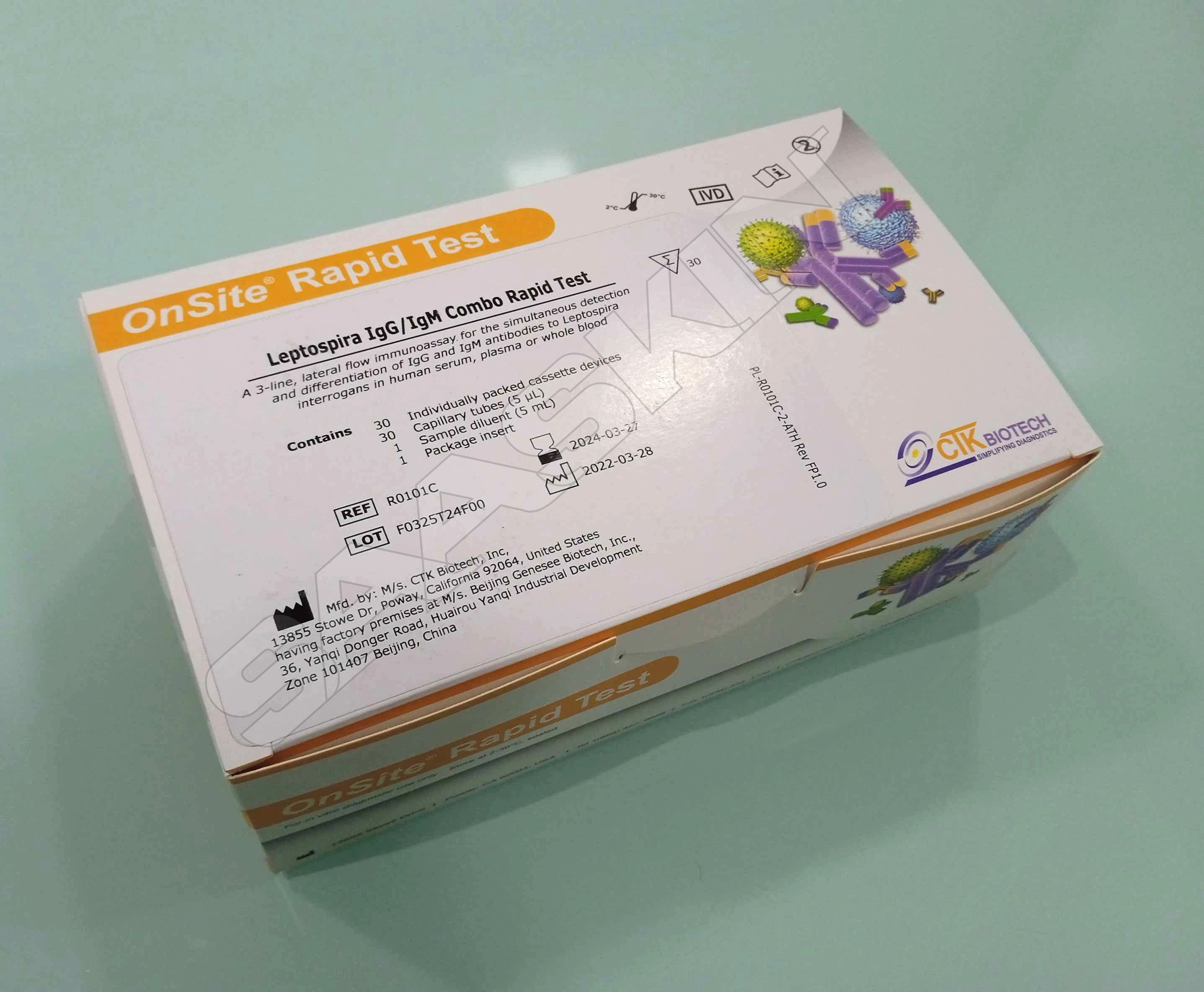 CTK Biotech OnSite Leptospira IgG/IgM Combo Rapid TestTest