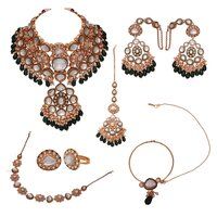 Marvelous Glorious Bridal Kundan Gold Plated Dulhan Semi Bridal Set for Women