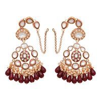 Marvelous Glorious Bridal Kundan Gold Plated Dulhan Semi Bridal Set for Women.