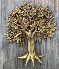 aakrati Tree on wall, door in home, office, house, resorts made in brass Decorative Showpiece - 22.86 cm  (Brass, Yellow)