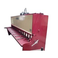 Metal Sheet Cutting Machine - Metal Construction , Semi-automatic Operation, Cnc Capable, White And Blue Design
