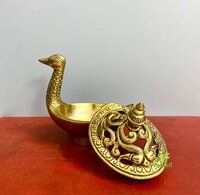 Exquisite Brass duck design Incense or Loban holder. Diya ,oil wick lamp .home temple diya