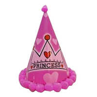 Kids Birthday Cap - High-quality Paper, Adjustable Fit , Fun Pink Design For Birthdays And Celebrations