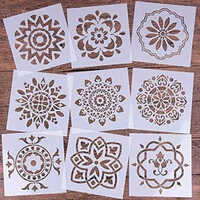 Rangoli Design Stencil - Plastic, 15 Mm Square Shape, White Color | Designer Pattern For Easy Wall, Floor, And Fabric Decoration