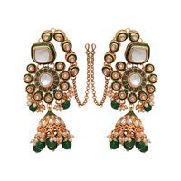 Green Beads Pearls Kundan Bridal Jewellery Set