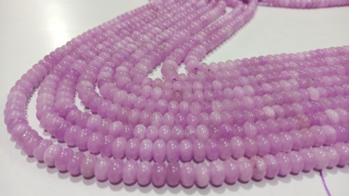 Natural Lavender Chalcedony Rondelle Plain 8mm Beads Sold Per strand 8''Long