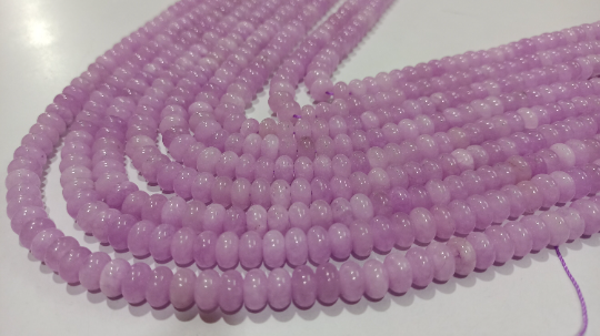 Natural Lavender Chalcedony Rondelle Plain 8mm Beads Sold Per strand 8''Long