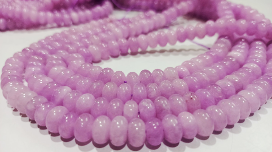 Natural Lavender Chalcedony Rondelle Plain 8mm Beads Sold Per strand 8''Long