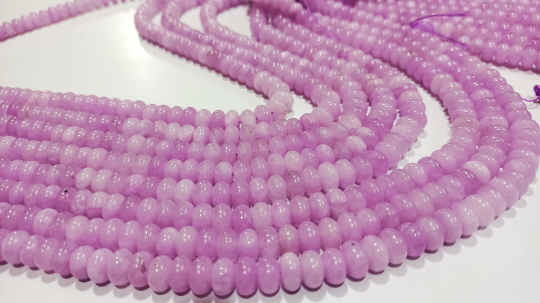 Natural Lavender Chalcedony Rondelle Plain 8mm Beads Sold Per strand 8''Long