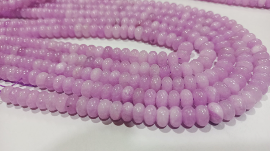 Natural Lavender Chalcedony Rondelle Plain 8mm Beads Sold Per strand 8''Long