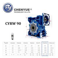 CHENYUE DOUBLE-STAGE WORM GEARBOX CYRW63 + CYRW90 SPEED RATIO FROM 300:1TO10000:1 CUSTOMIZABLE