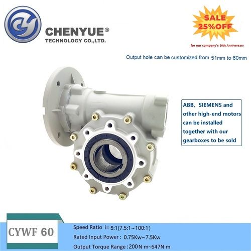 Blue Chenyue Worm Gearbox Cywf60 Speed Ratio From 5:1 To 100:1 Free Maintenance, Fully Sealed, No Need To Refuel For Life