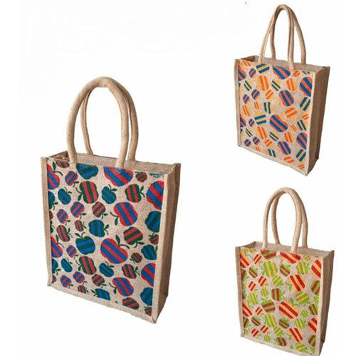 Available In Many Colors Printed Jute Shopping Bags