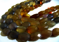 Natural Multi Chalcedony Oval shape Faceted 8x12mm to 12x15mm 10''long