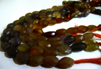 Natural Multi Chalcedony Oval shape Faceted 8x12mm to 12x15mm 10''long