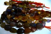 Natural Multi Chalcedony Oval shape Faceted 8x12mm to 12x15mm 10''long