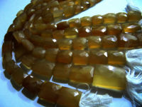 Natural Mustard Chalcedony Cushion Shape 12to16 Beads Sold Per strand 8''long