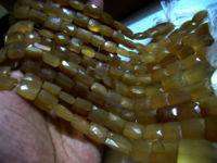 Natural Mustard Chalcedony Cushion Shape 12to16 Beads Sold Per strand 8''long